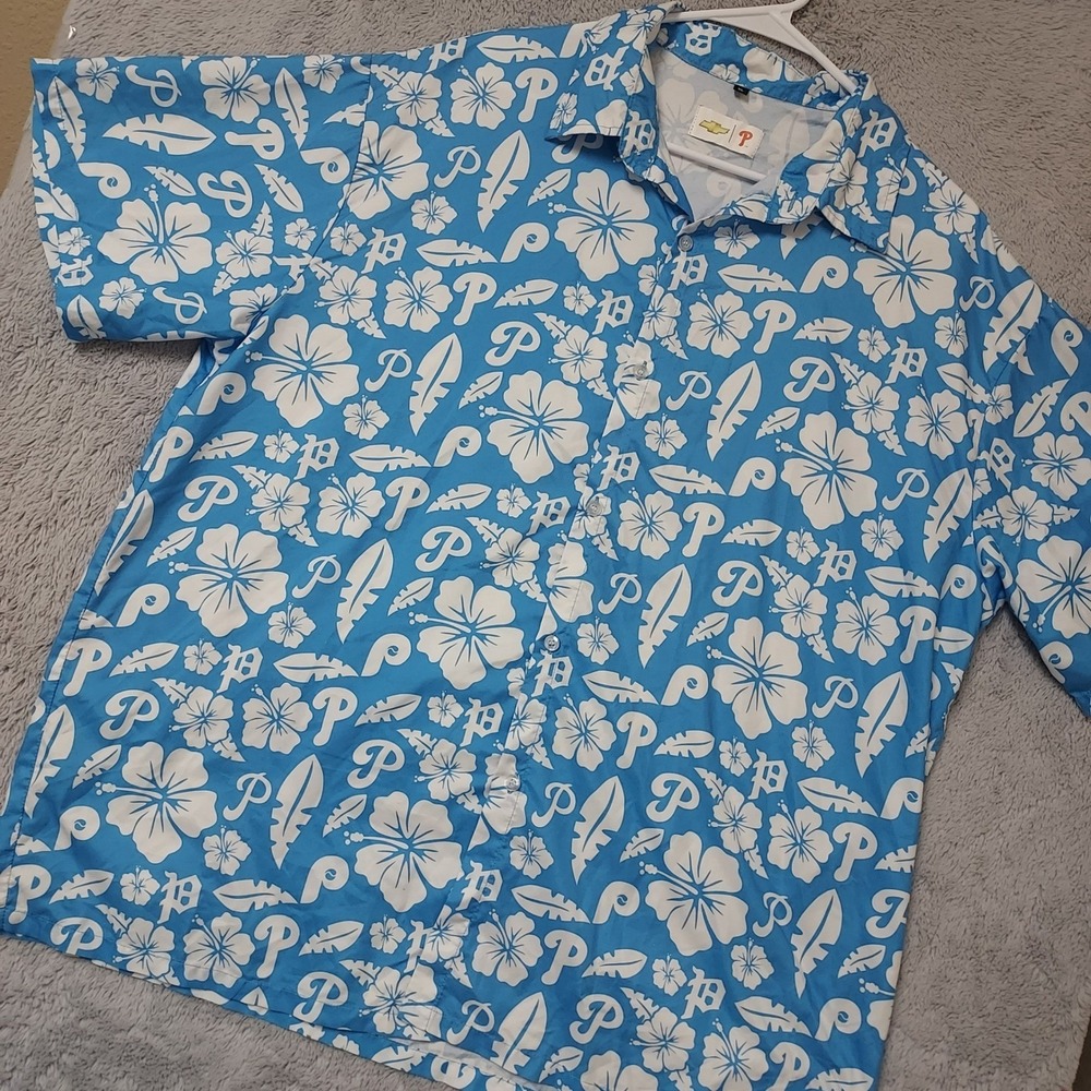 Philadelphia Phillies Shirt Mens XL MLB Floral Hibiscus Tropical Chevrolet SGA